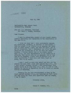 Opposition to O.P.A. Resurrection: A Letter from Bartlesville Real Estate Board, 1946-07-03