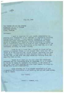 Letter of Opposition to Price Controls: A Response from Four States Oil and Gas Company, 1946-07-12