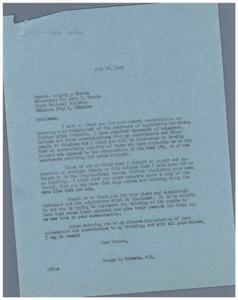 Opposition to Price Controls: A Letter of Thanks and Concern, 1946-07-01