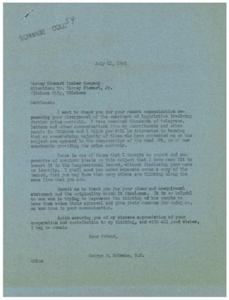 Support for Free Enterprise: A Correspondence with Barney Stewart Lumber Company, 1946-07-12