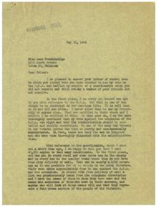Constituent Concerns: O.P.A. and Questionnaire Response, 1946-05-31