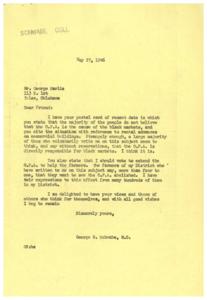 The Debate Over the O.P.A. and Black Markets: Correspondence Between George Haris and George B. Schwabe, M.C., 1946-05-27