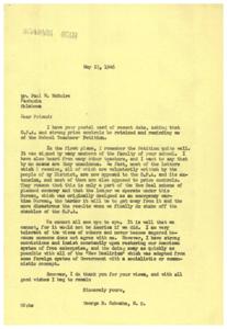 Debating O.P.A. and Price Controls: A Letter from George B. Schwabe, M.C., 1946-05-25