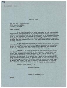 Debate Over O.P.A. Extension: Correspondence Between George B. Schwabe and Joseph Havlicek, 1946-06-14