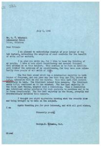 Title: Advocating for Rent Control: A Letter Exchange, 1946-07-01