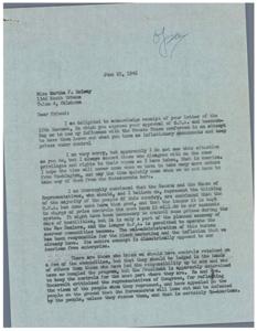 Concerns Over Inflationary Amendments: A Plea to Representative Schwabe, 1946-06-15