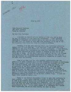 Letter from Margaret Castella to George B. Schwabe, M.C., 1946-01-01 - 1946-12-31