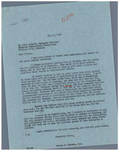 Influence of Price Control: A Letter to Honorable George B. Schwabe, M.C., 1946-06-29
