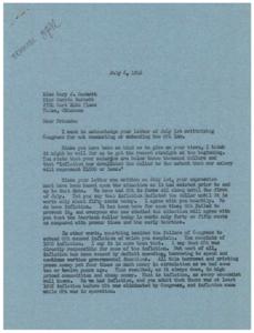 The Impact of OPA and Congress: A Letter of Concern, 1946-07-06