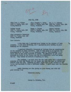 Urgent Plea for Rent Control Legislation, 1946-07-01
