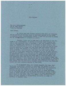 The Debate Over Price Controls: A Letter from Congressman George B. Schwabe, 1946-06-29