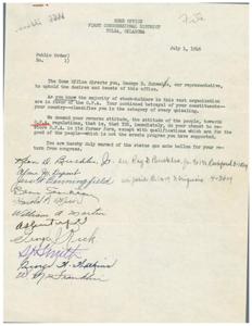 Demand for O.P.A. Restoration: A Warning to George B. Schwabe, 1946-07-01
