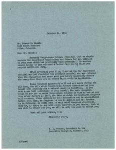 The Case of Mr. Edward B. Massie: A Request for Further Assistance, 1946-10-14