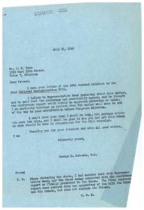 Regarding the Reed Railroad Reorganization Bill, 1946-07-31
