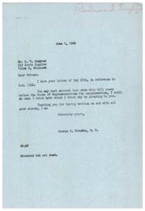 Supporting the Railroad Employer: A Letter to Congressman Schwabe, 1946-06-01