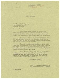 Congressman Schwabe&#39;s Response to Request for Boren Bill Copy, 1945-04-16