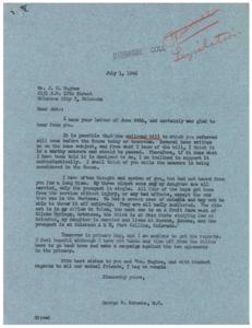 Legislative Correspondence: Railway Bill Support and Personal Updates, 1946-07-01