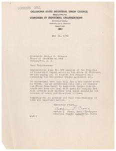 Support for the Doughton Bill: A Call to Action from Oklahoma State Industrial Union Council, 1945-05-18