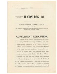 Establishment of Joint Committee on Congress Organization, 1945-01-11