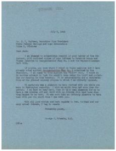 Opposition to Reorganization Plans: Correspondence with Honorable George B. Schwabe and Senator Moore, 1946-07-05