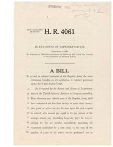 Equal Retirement Benefits for Enlisted Personnel of the Regular Army, 1945-09-14