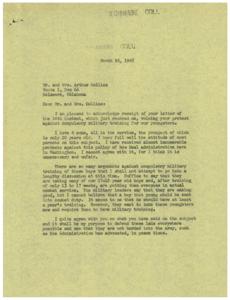 Opposition to Compulsory Military Training, 1945-03-14