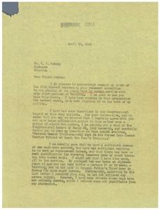 Opposition to Sending Young Boys into Combat: Correspondence between W. E. Rowsey and George B. Schwabe, 1945-03-22