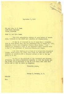 Letter regarding Draft and Induction of 18-Year-Olds, 1945-08-27