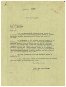 Protesting the Induction of 18-Year-Old Boys: A Letter to Congressman George B. Schwabe, 1945-08-26