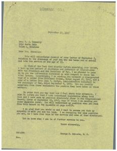 Legislation and Discharge of Service Members: A Letter from George B. Schwabe, 1945-08-27