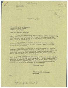 USS Davis and Draft Age Concerns: A Letter to Representative George B. Schwabe, 1945-08-27