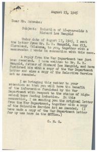 Military Draft Status of High School Students, 1945-08-14