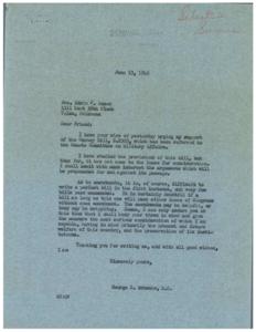Title: Support for the Gurney Bill: Correspondence with George B. Schwabe, M.C., 1946-06-13