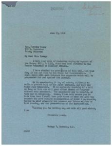 Support for Gurney Bill: A Letter from George B. Schwabe, 1946-06-13
