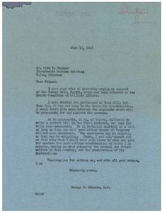 Supporting the Gurney Bill: A Letter from George B. Schwabe, M.C., 1946-06-13