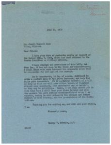 Support for the Gurney Bill: A Letter from George B. Schwabe, M.C., 1946-06-13