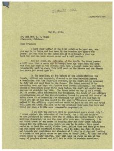 Concerns About Draft Extension: A Letter from Honorable  George B. Schwabe, M.C., 1946-05-18