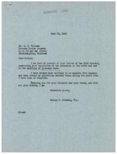 Opposition to Drafting Teen-Age Boys: A Letter from Freeman Lumber Company, 1946-06-17