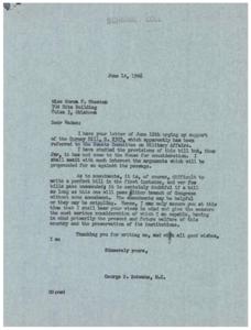 Supporting the Gurney Bill: A Letter from George B. Schwabe, M.C., 1946-06-12