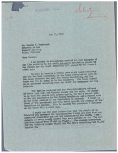 The Draft Extension Resolution: A Letter from Harold E. Rorschach, 1946-07-01