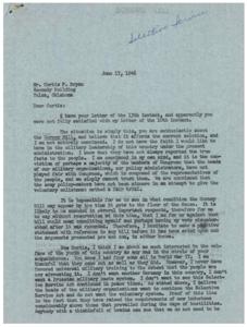 The Debate Over the Gurney Bill: A Letter Exchange, 1946-06-13