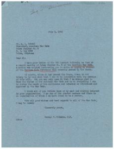 Supporting the Service Life Insurance Bill: A Letter to George Schwabe, M.C. from the American War Dads, 1946-07-05