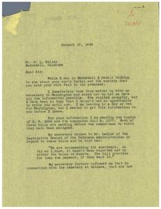 Title: Legislative Inquiries and Concerns: Correspondence Regarding Veterans Affairs and Burial Information, 1945-12-21