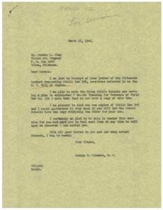 Request for Public Law 346: G.I. Bill of Rights, 1945-12-09