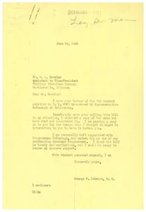 Support for H.R. 2827: A Letter from George B. Schwabe, M.C., 1945-06-07