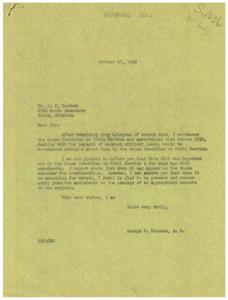Legislative Assistance Regarding Military Leave Payment: Correspondence between Mr. P. F. Goodman and Honorable George Schwabe, 1945-10-27