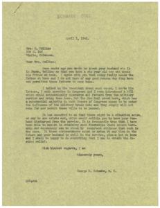 Title: Assistance for Military Families: Seeking Relief for Separated Loved Ones, 1946-04-01