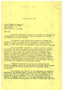 Legislation for Servicemen&#39;s Education: A Letter from Schwabe Coll, 1945-12-11