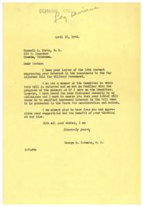 Support for Amendments to Pay Adjusted Bill for Military Personnel: A Letter from George B. Schwabe, M.C., 1946-04-18