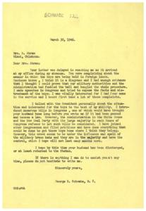 Efforts to Bring Soldiers Home: Correspondence with Mrs. Abram, 1946-03-30